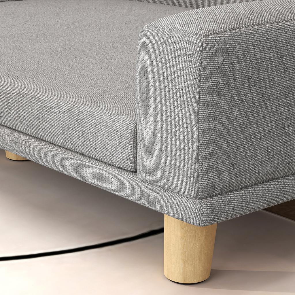 Dog Sofa for Large Dogs Up To 30 Kg, Padded, Pine Wood Legs, 98 X 67 X 25 Cm, Gray