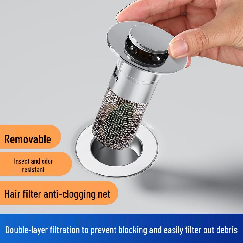 Odpływ umywalkowy typu pop-up ze stali nierdzewnej 304 i korek do wody