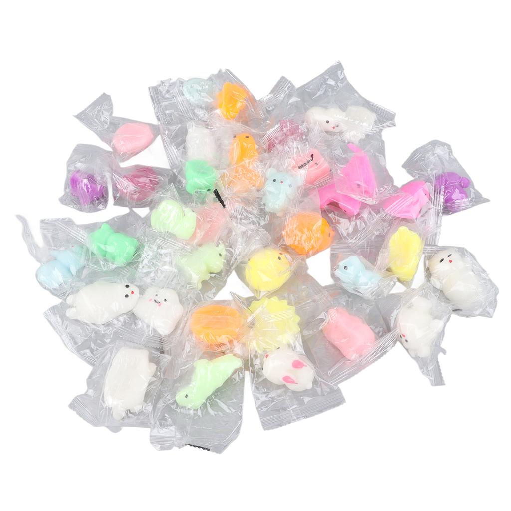 36 Pcs Squeeze Toy Kawaii Appearance Soft TPR Safe Portable Stress Relief Squeeze Dolls