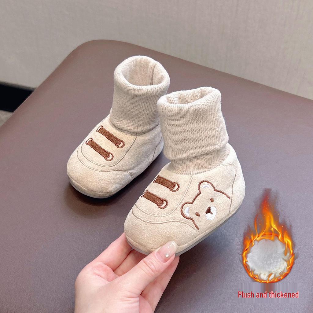 Unisex Baby Non-Slip Shoes: Soft Sole Cotton Walking Shoes for 6-12 Months
