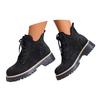 Women's Comfortable And Versatile Round Toe Thick Heel Lace Up Ankle Boots Women's Boots & Booties Lace Up