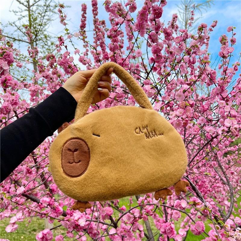 

Плюшевый рюкзак Капибара Kawaii, модная плюшевая кукла, меховая сумка, детская сумка, мини-рюкзак, сумки, подарки для подруги зелёный