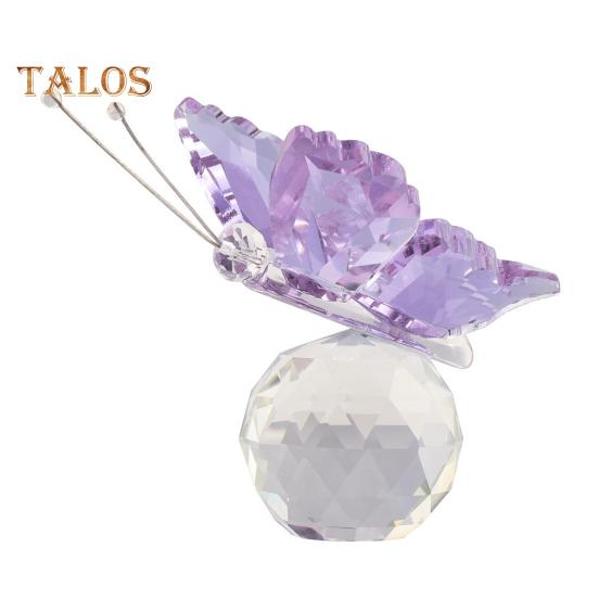 

Искусственная хрустальная бабочка, украшение для рабочего стола, сверкающая бабочка на шаре, коллекционная призматическая бабочка, фигурка для книжного шкафа, полки фиолетовый