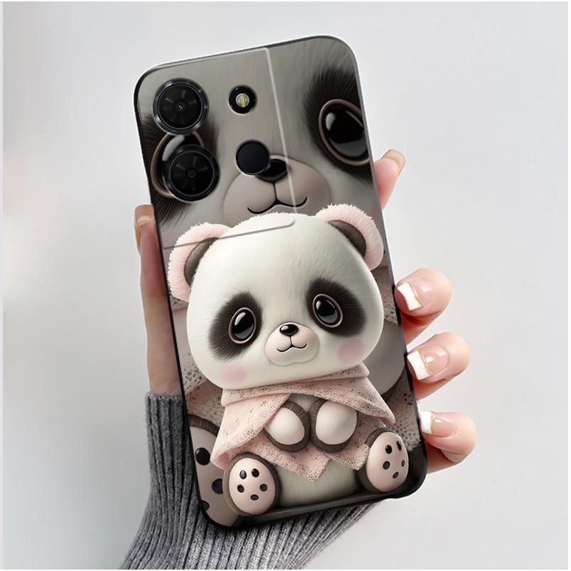 For TCL 503 K33 T513Z K32 T513W Case Luxury Cute Love Rabbit Funny Black Matte Soft Silicone Back Cover Shockproof Phone Case