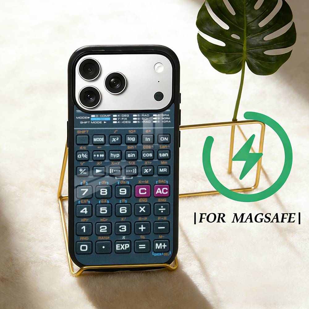 

Classic Stylish C-Calculator Phone Case For iPhone 17 16 15 14 13 12 Pro Max Plus for Magsafe Mirror Wireless Magnetic Cover iPhone15PROMAX