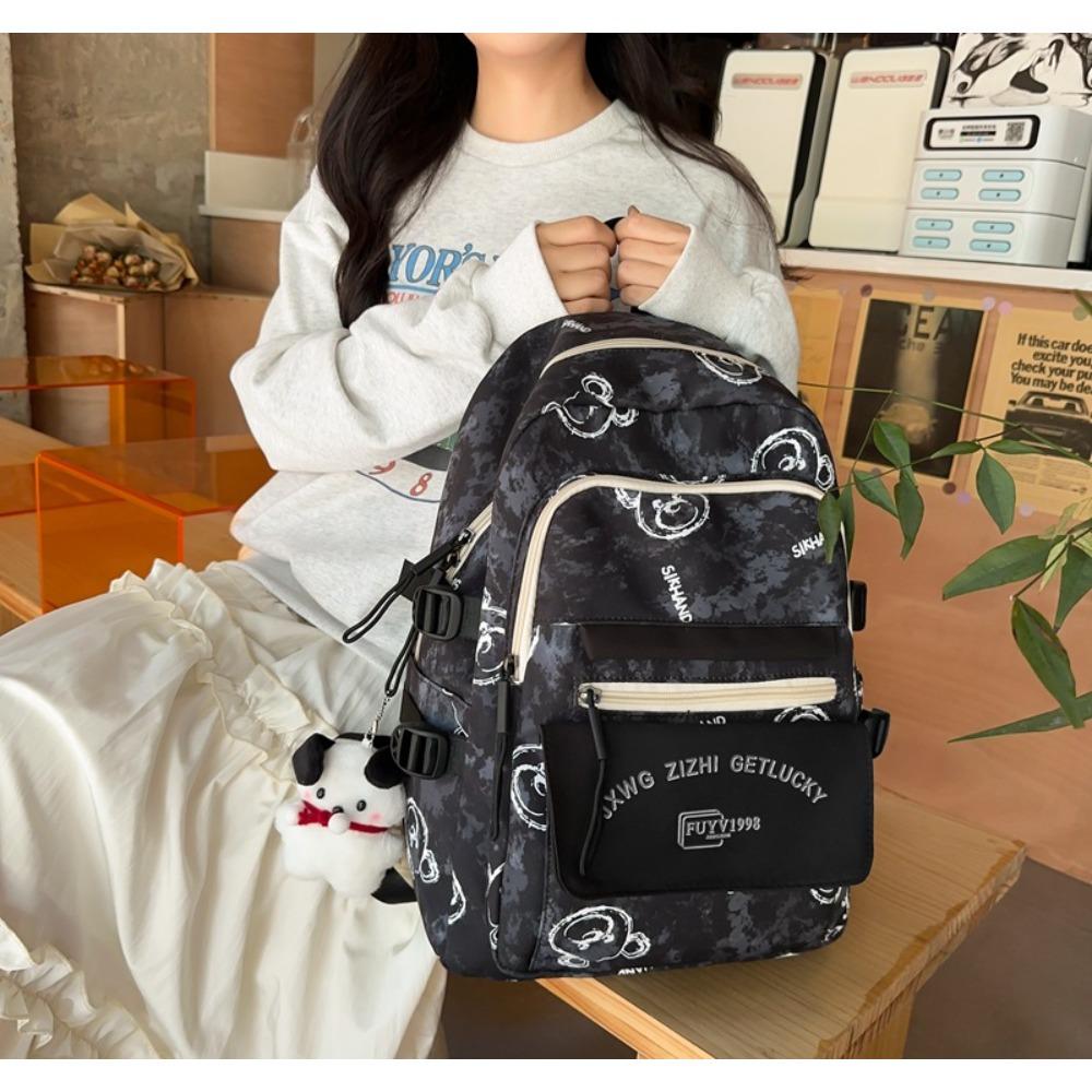 Graffiti color scheme student schoolbag Korean version large capacity ins wind junior high school student backpack
