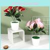 Faux Plant Small Potted Flower Arrangement For Living Room Decor And Special Occasions