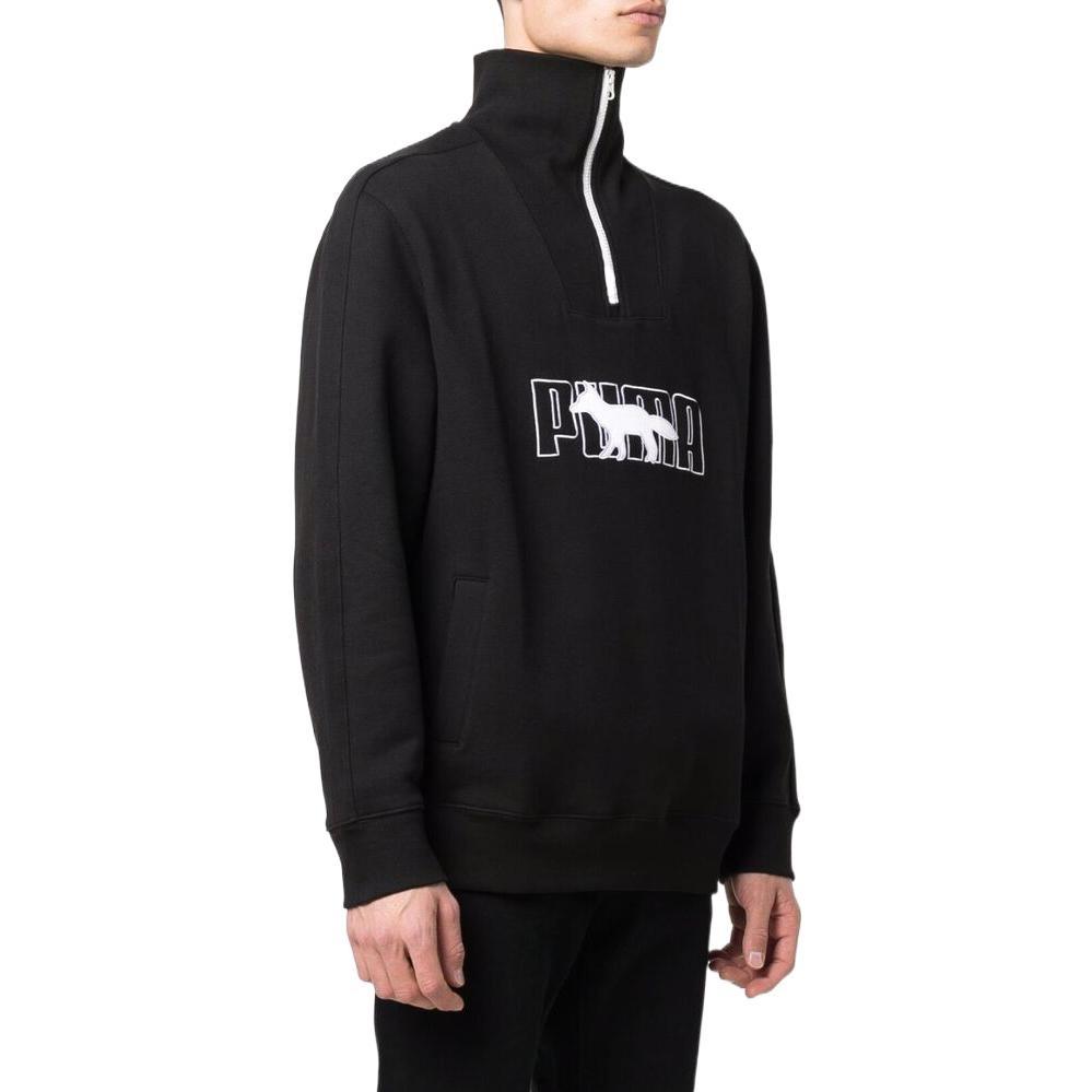PUMA x Maison Kitsun Half Zip Sweater 'Black White' Men's 532322-01