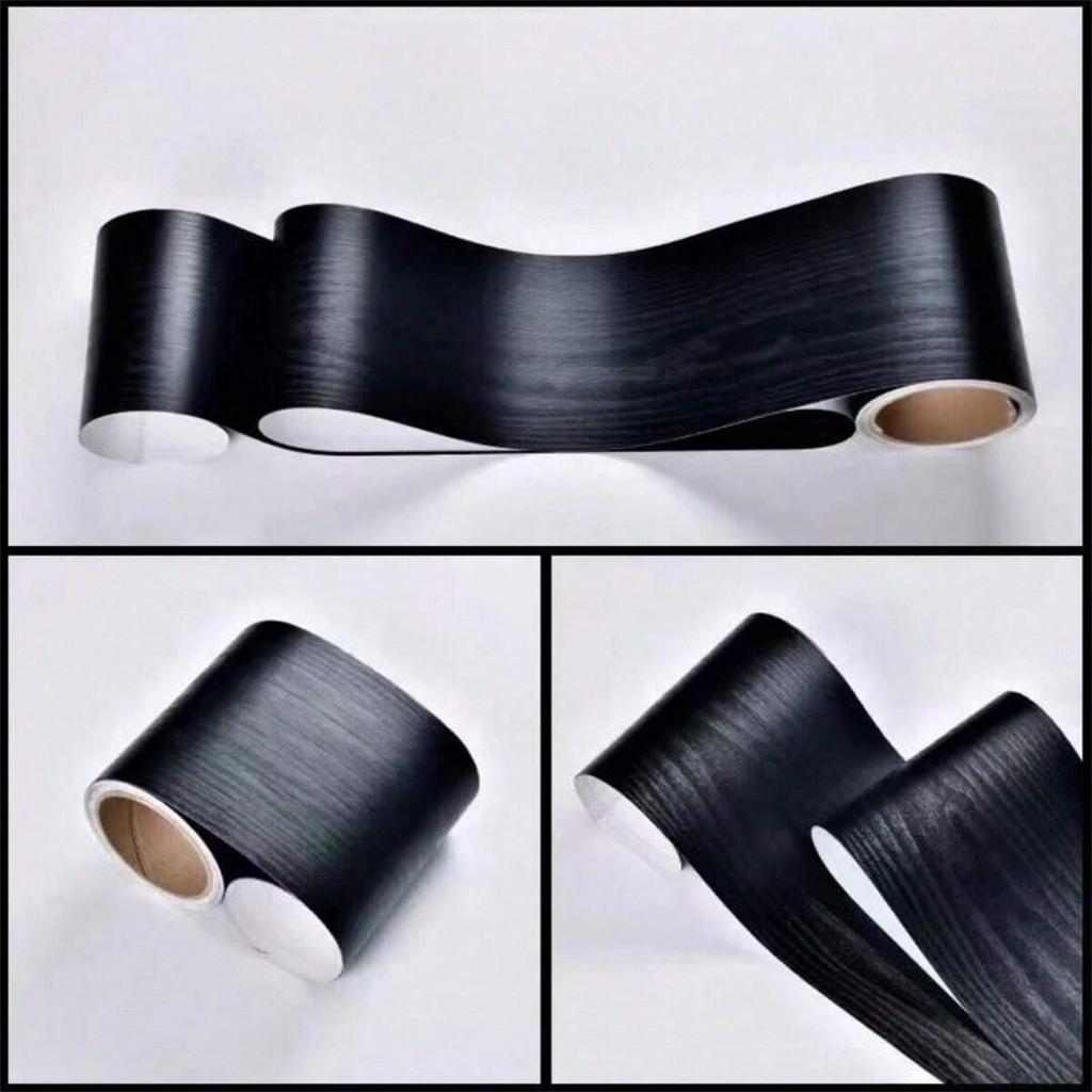 1 Roll 8cmx5m Self-Adhesive Wood Grain PVC Door Frame Repair Sticker - Easy Install Skirting Board & Wall Decor Trim, Perfect fo