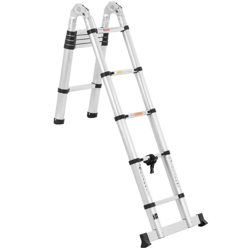 Telescopic aluminum folding ladder 12 steps 08518538 m