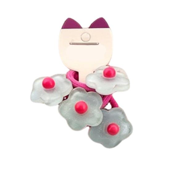 

4Pcs Girl Hair Ties Jelly Flower Decor High Elasticity Hair Ropes Soft Thin Circle Design Hair Bands Kids Daily Use School Hair Accessories