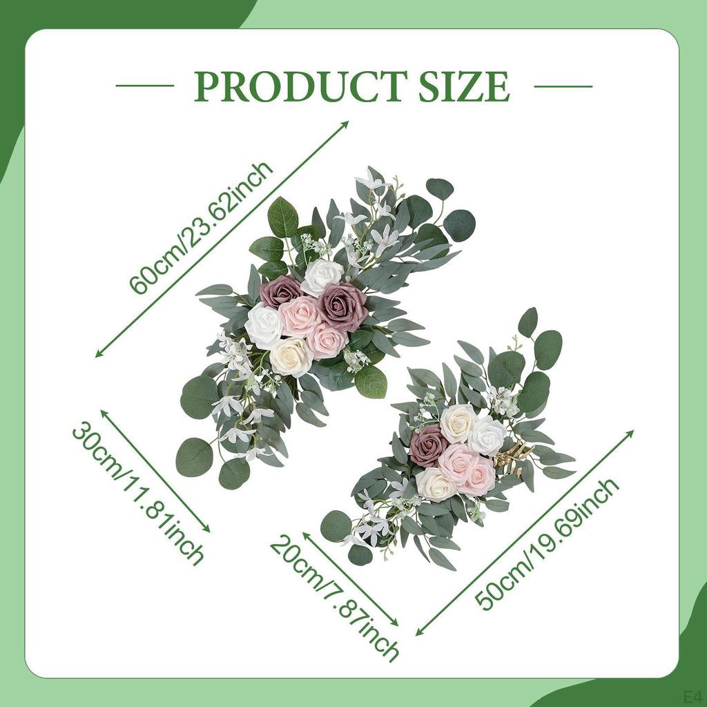 Artificial Wedding Arch Flowers Backdrop Decor Flower Garland Floral Swag for Home