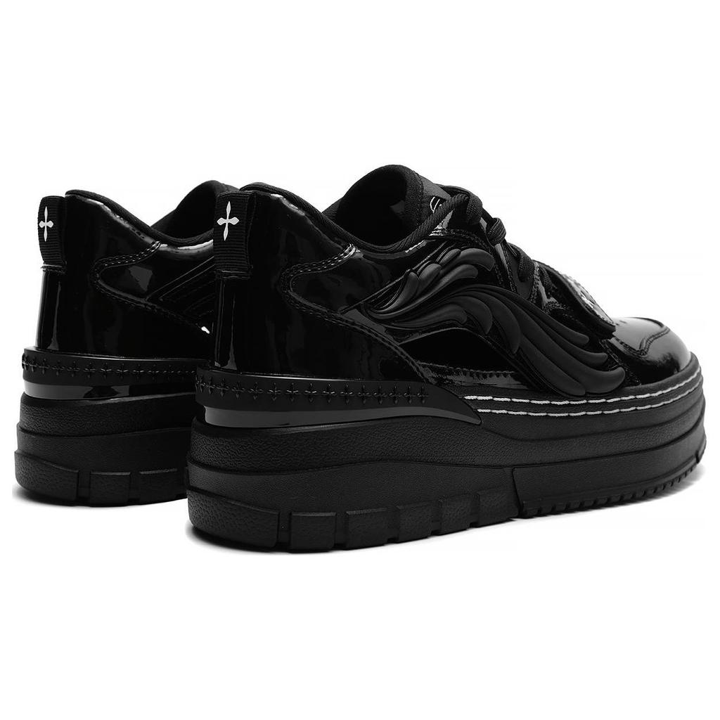 Li Ning SMFK X  We Wu Platform Gothic Wings Classic Trendy Casual Low-Top Sneakers Women Sneakers Black AGCS370-1