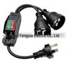50cm Double Switch SAA Australia Power Plug Extension (1-to-2)