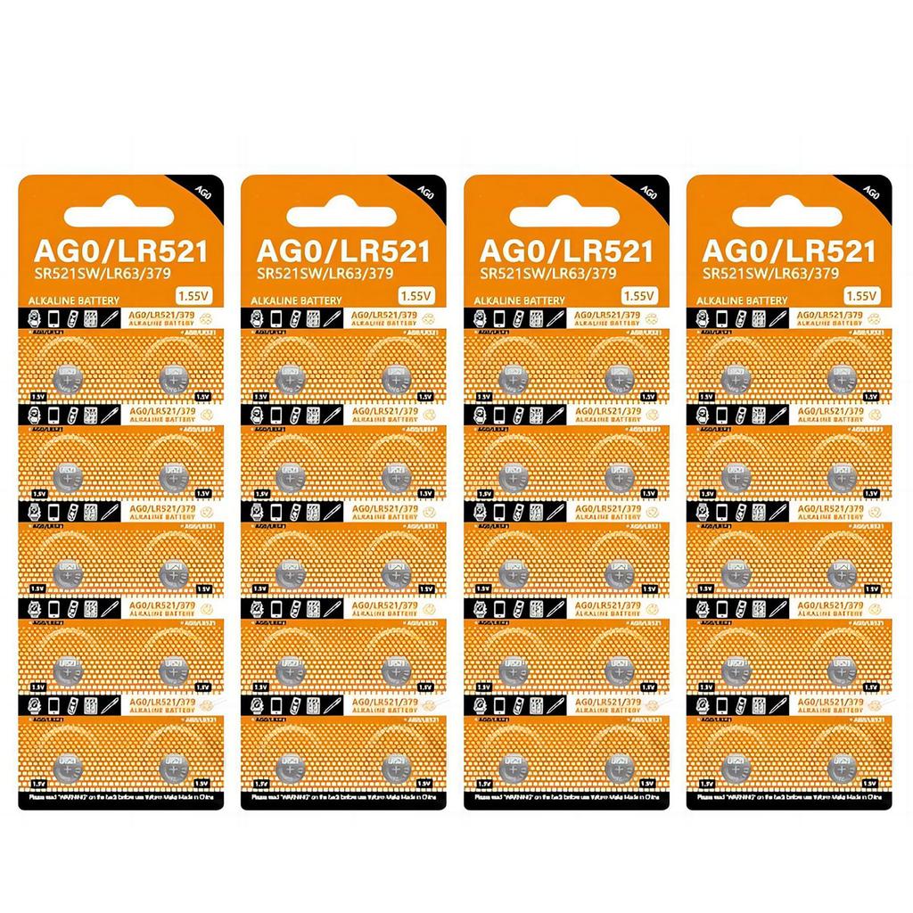 High Capacity Button Cell Battery Pack of 10/20/30/40pcs LR521 AG0 Batteries 8mAh 1.55V Button Cell Reliable Power