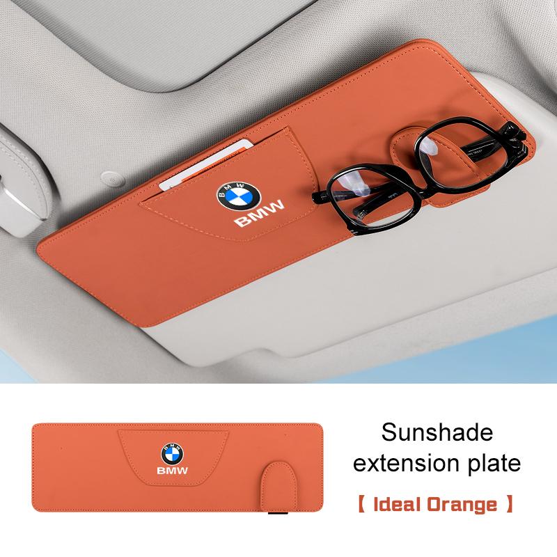 Leather Car Sunshade Extender Plate Glasses Storage Clip For BMW 1 3 5 6 7 Series X1 X3 X5X6 g30 g20 g45 g60 g70 e90 e60 e46 f10 II9