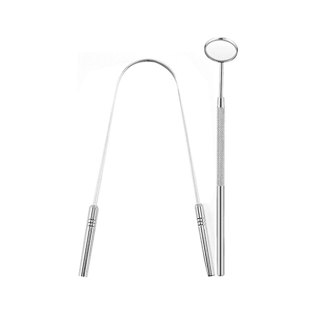 Dental Care Tools Electric Tooth Cleaning And Scaler Black Mouth Mirror + U-shaped Tongue Scraper Set