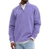 Men's Solid Color Half Zip Stand Collar Sweatshirt Men's Sports Large Size Casual Sweatshirt
