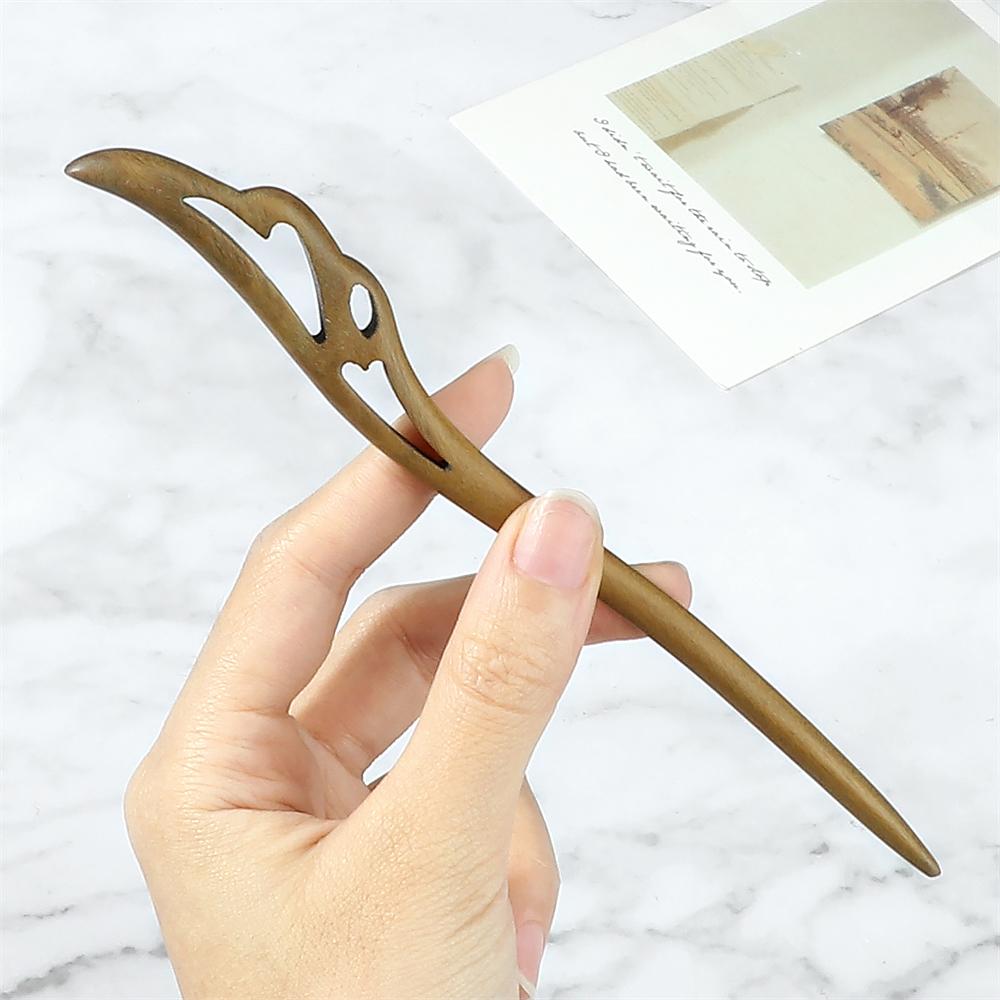 12 Styles Chinese Vintage Hairpins Green Sandalwood Ethnic Hair Sticks Women Girls High Quality Hairstyles Hair Accessories Gift