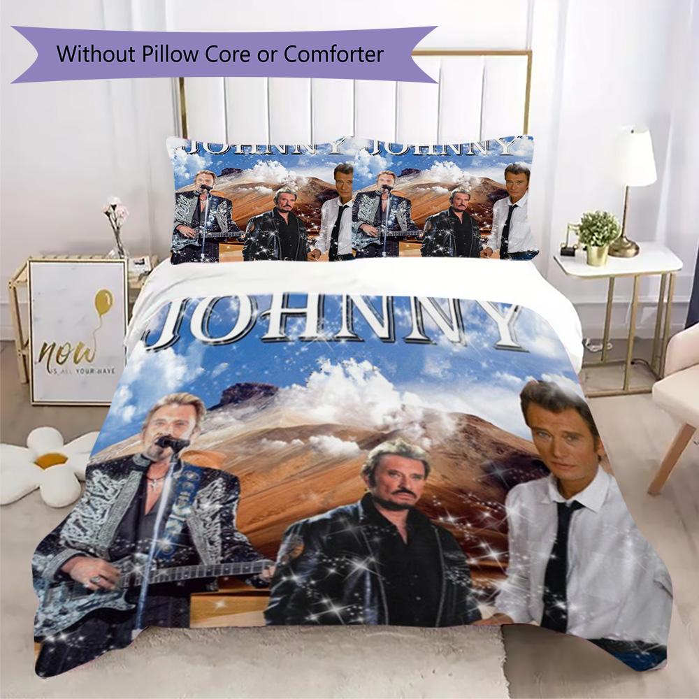 French Legendary Rock Singer and Actor Johnny Hallyday Provides Comfortable Bedding Covers and Pillowcases for Home Use (without Core) K14