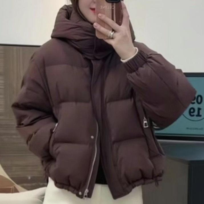 

Короткая хлопковая куртка женская маленькая зимняя с капюшоном пуховая хлопковая куртка толстая свободная куртка-пуховик XXXL