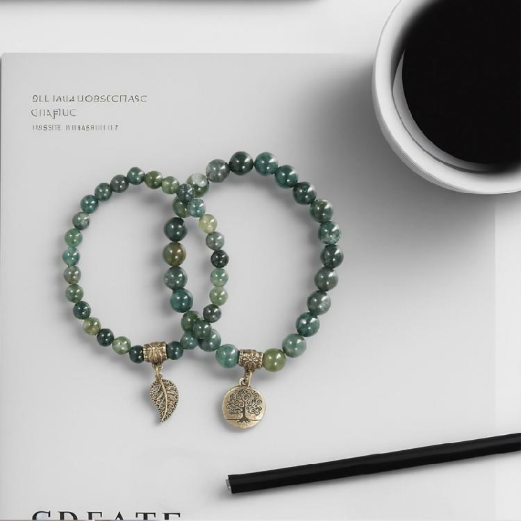 Handmade Leaf Charm Bracelet Life Tree Bangles Jewelry Gift for Women and Man