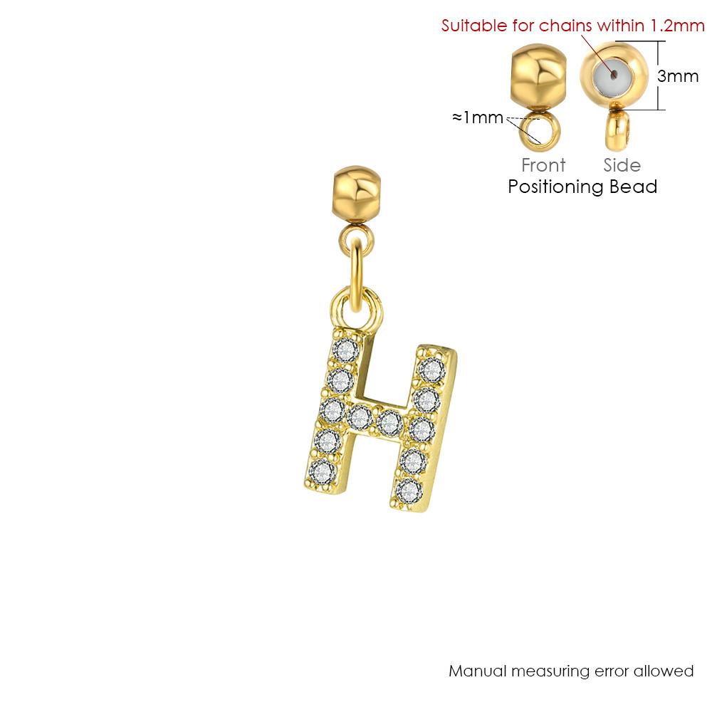 Trendy Letter Cubic Zircon Pendant For Women Positioning Charm Bracelet Necklace DIY Making Jewelry Accessories