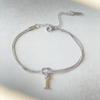 JXJ Jewelry 18k Gold Plated Stainless Steel Letter Pendant Knot Style Trendy Charm Bracelet for Anniversaries