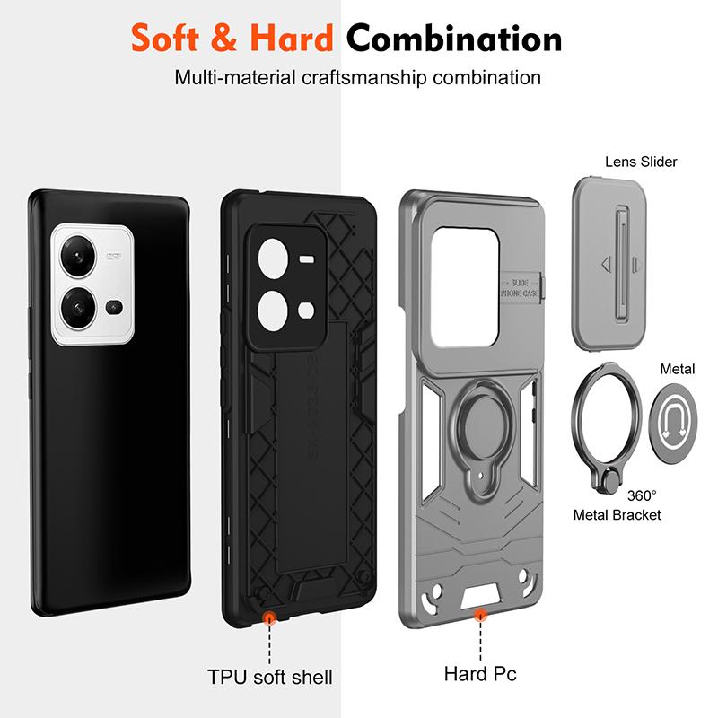 Magnet Charge Armor Men's Phone Case For VIVO V25 V25E V27 V29 V30 Pro Fundas Bumper Soft Silicon Hard Cover For VIVO V27 Pro