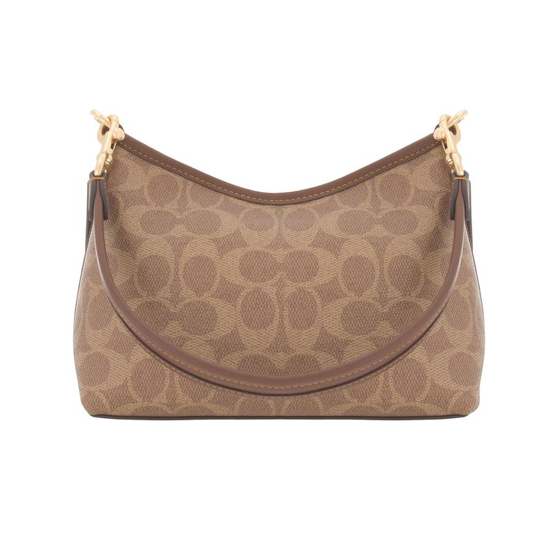 Coach Laurel 19 Small Shoulder Bag Signature Canvas Women Mini Hobo Handbag Two Detachable Straps Shoulder Crossbody Casual Gift CBH15-IMXHE
