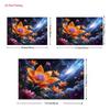 2D Themed Tapestry for Modern Decor, Cosmic Flowers with a Bright Nebula and Starry Night
