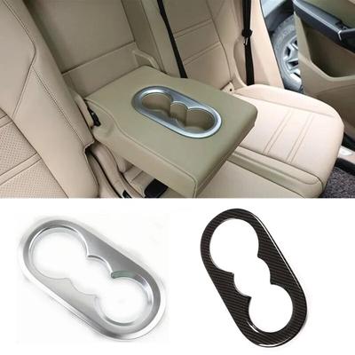 ABS Car Styling Interior Rear Water Cup Holder Cover Trim Frame Ring Fit For Porsche Cayenne 2018 Auto Accessories