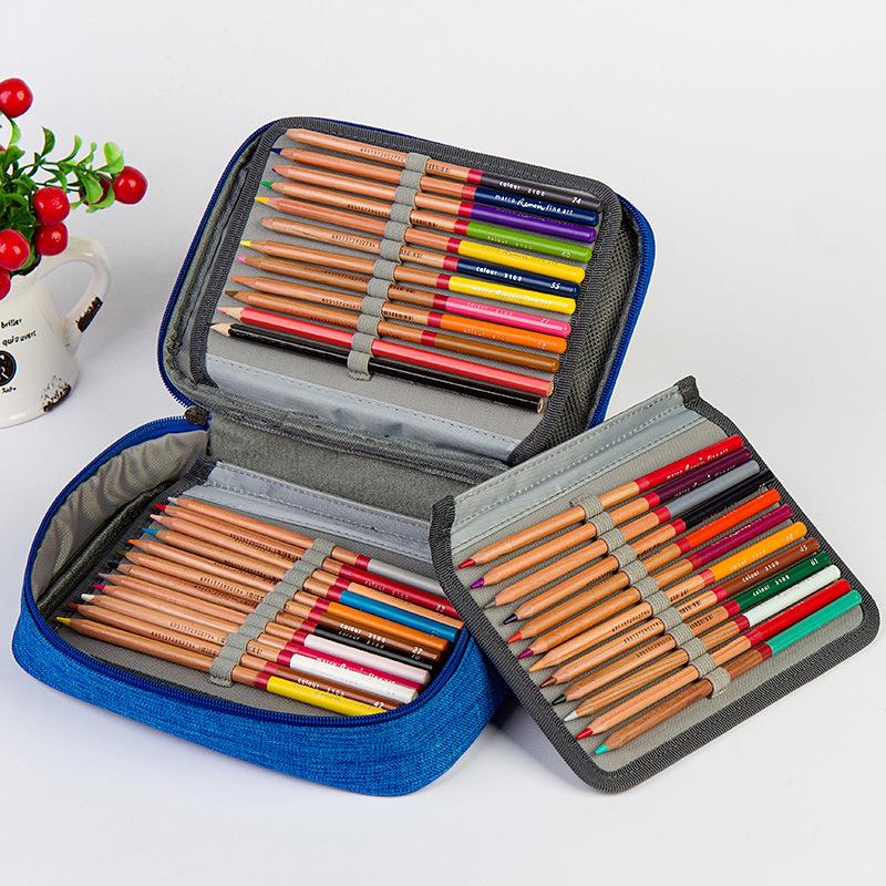 72-Slot Colored Pencil & Brush Storage Bag - Portable Student Art Case
