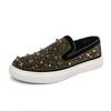 Fashion 2025 Men Tide Leather Casual Shoes Luxury Embroidery Twinkling Rhinestone Flat Shoes Leisure Sneakers Loafers Zapatillas Male