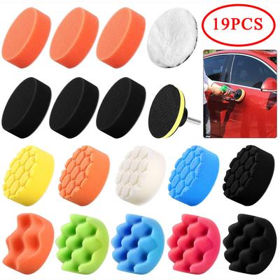 3Inch 10/19/22PCS Car Foam Drill Polishing Pad Kit Polishing Pads Sponge Buff Pads Set Kit with M10 Drill Adapter for Car Polish