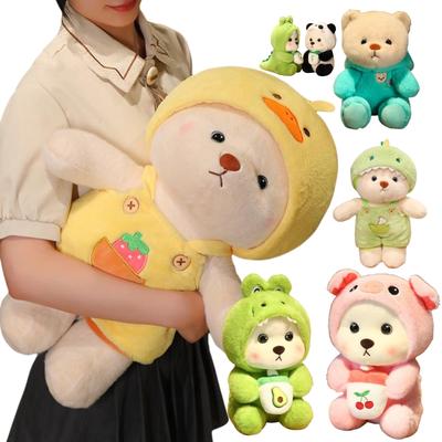 Creative Bear Cosplay Panda Doll  Plush Toys Cartoon Zoo Animal Plushie Throw Pillow Birthday Xmas Gift for Girls and Boys
