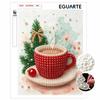 Frameless Pearl Painting Kit Christmas Hot Drink Aesthetic Wall Art DIY Sparkling Bead Canvas Room Decor Creative Craft