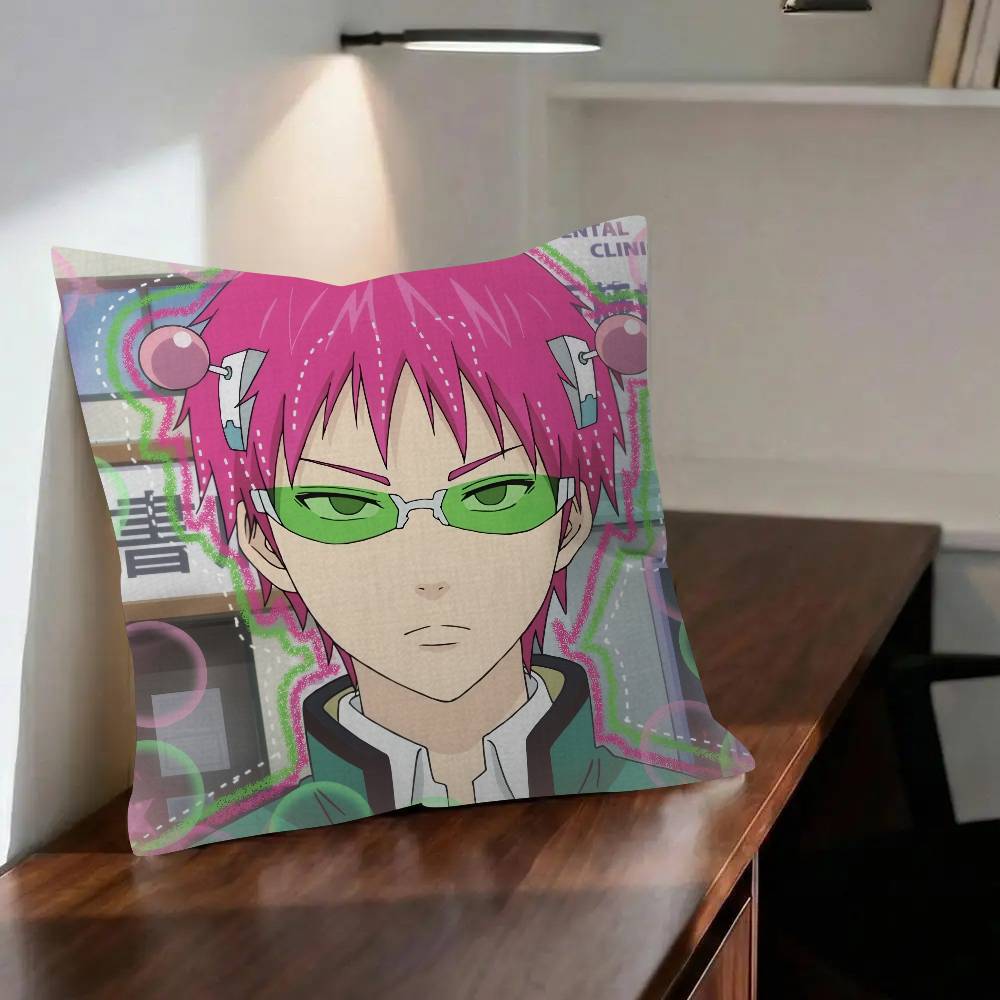 Saiki K Disasterus Life Saiki Kusuo Japanese Anime Pillow Cover Design cushion Cover decor Holiday Decorati
