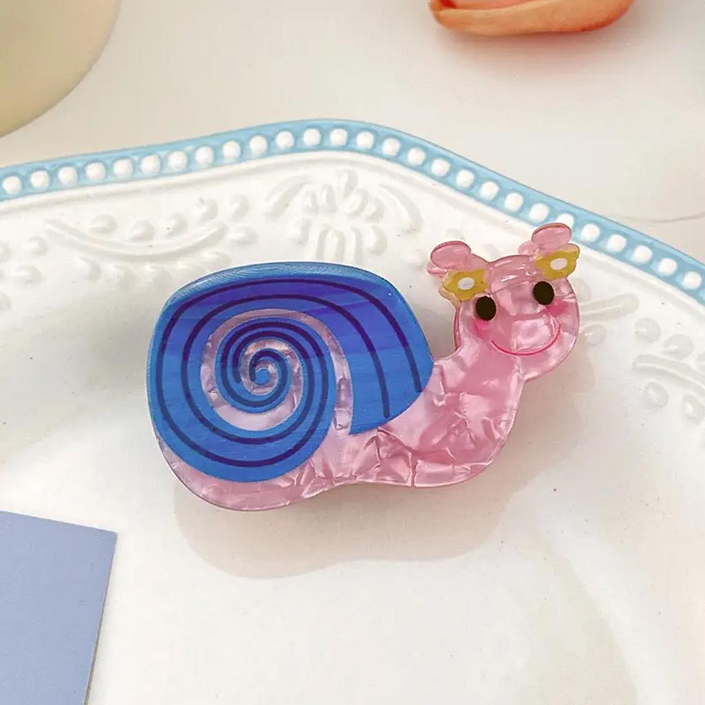 1pc Creative Snail Caterpillars Silkworm Grip Clip,cute Animal Acetate Hairpin Fun Pan Hair Shark Clip