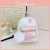 Gradient Backpack Kids With Pearl Handheld Plush Ball And Decoration Flower