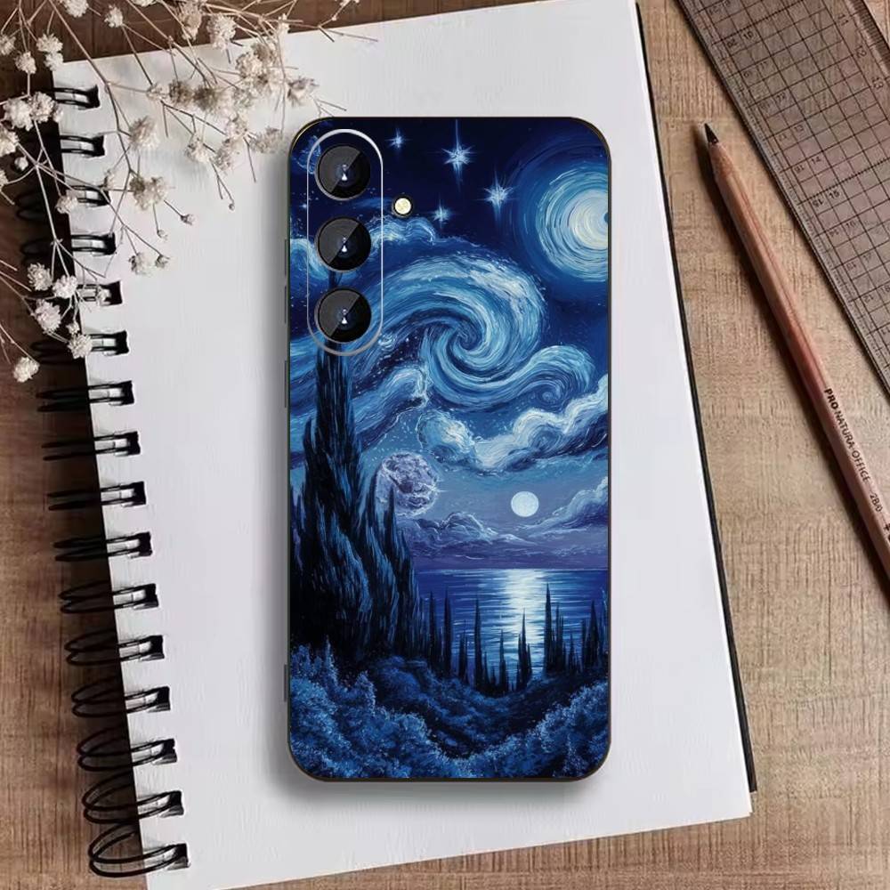 

Whimsical landscape Starry Night Phone Case For Samsung Galaxy A73,A72,A71,A70,A52,A51 Others Soft Black Cover Samsung a41