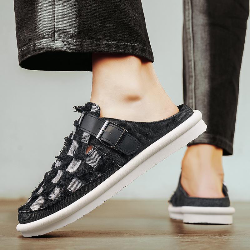 Men's Fashion Leisure Slippers Summer Outdoor Breathable Walking Shoes Indoor Lightweight Soft One Stirrup Home Shoes  New