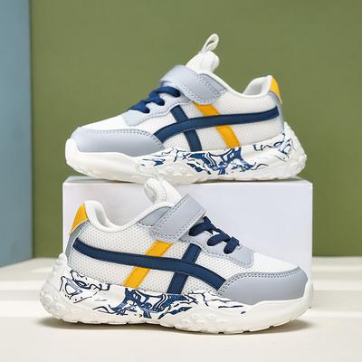 Children's Spring Double Net Sports Shoes Boys and Girls Primary School Physical Education Class Running Shoes Lightweight Velcro Trend New