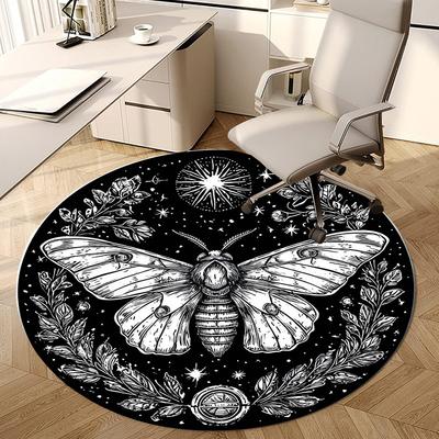 1pc Office Carpet Chair Mats Mystical Moth Night Sky Perfect for Decorating Office Chairs, Living Rooms, Or Bedrooms