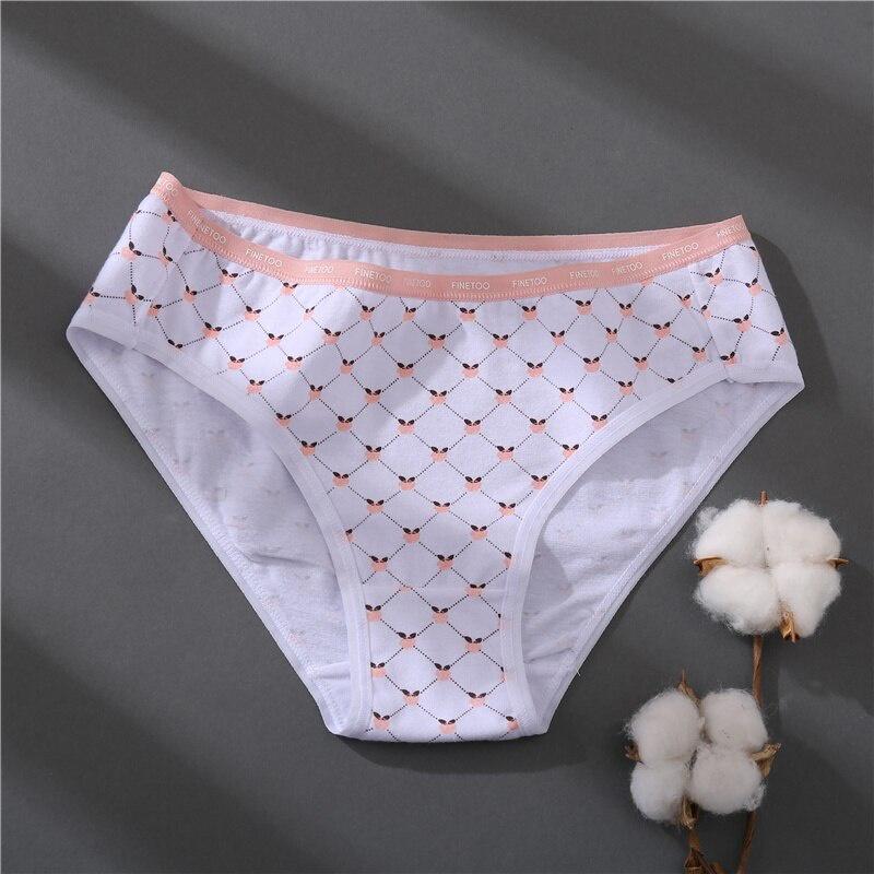 FINETOO Dame Bomullstruser Dame-trykktruser Low-Rise underbukser Jenter Cute Plus Size M-2XL Intimates Undertøy