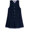Business Style Gold Buckle Pleated Vest Dress Women Dress DW0DW22759