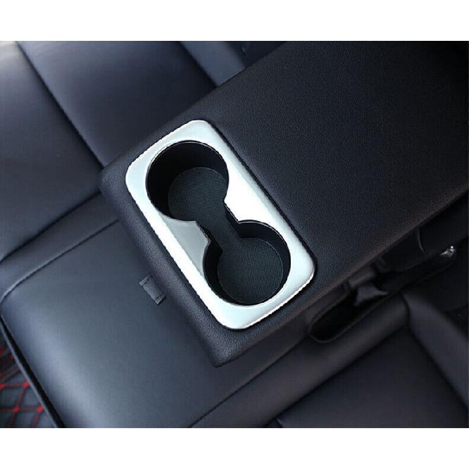 For Kia Seltos - Silver Interior Rear Water Cup Holder Frame Cover Trim