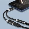 Adaptador de Fone de Ouvido e Carregamento USB C Tipo C para Adaptador de Fone de Ouvido e Carregador 3,5mm Dongle de Carregamento Rápido Cabo 132mm