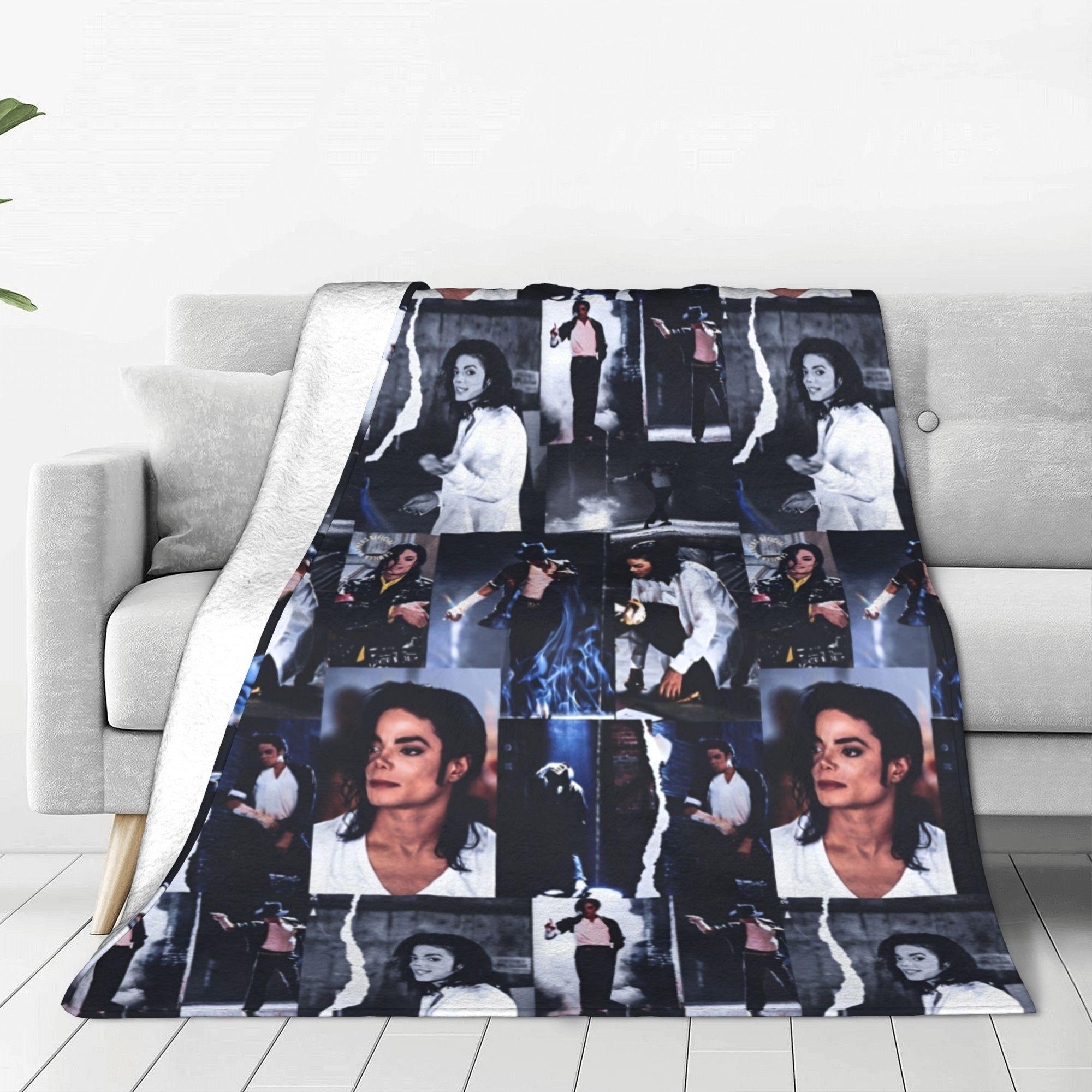 Creative Homewares Unisex Michaels King Of Pop Jacksons Fleece Throw Blankets Dance Singer Hip Hop Blankets For Bedspreads Ultra-Soft Rug Piece Breathable