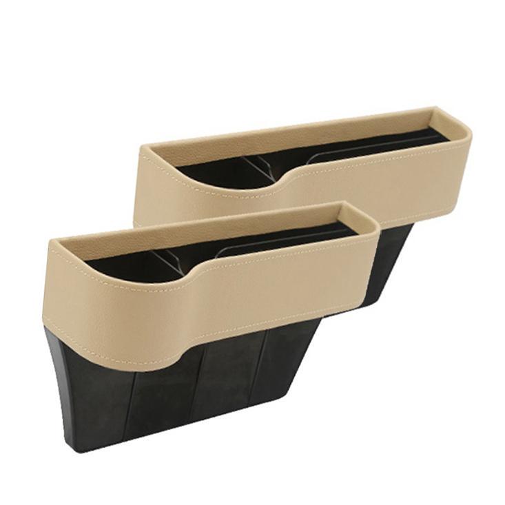 Kaizenmotorsport 2-Pack PU Leather Car Seat Gap Filler Organizer – Fits Left & Right Front Seats